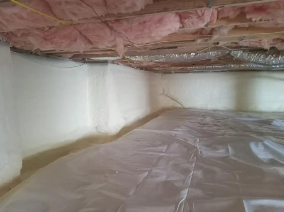 Crawl space encapsulation with closed-cell spray foam for Spray Foam Roofing Repair in Manville